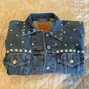 Levi Denim Pearl Embellished Jacket